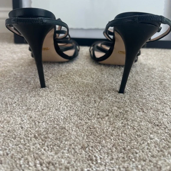 Gucci Marmont Pearl Button Black Strappy Heels - EUC - Picture 8 of 13